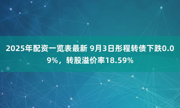 2025年配资一览表最新 9月3日彤程转债下跌0.09%，转股溢价率18.59%
