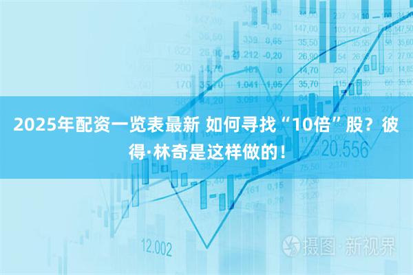 2025年配资一览表最新 如何寻找“10倍”股？彼得·林奇是这样做的！